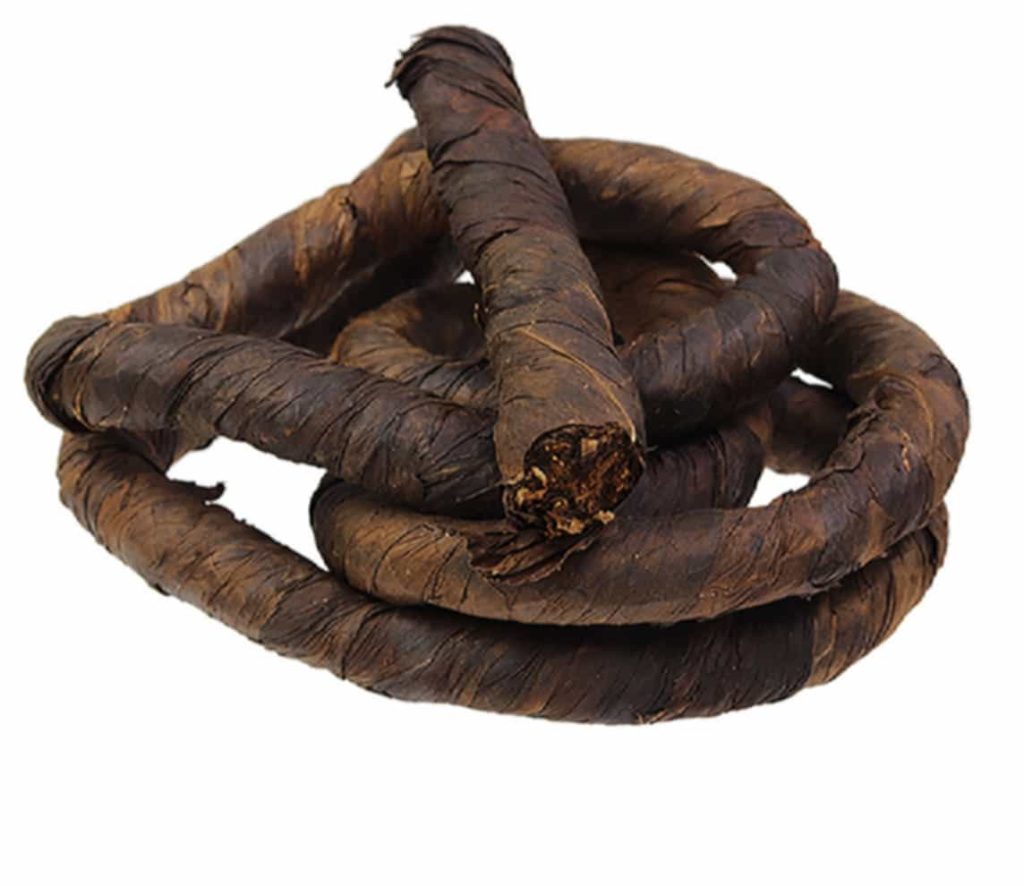 Handcrafted rope tobacco coiled and aged